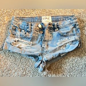 One Teaspoon Bandit Shorts Cobain Wash Size 24